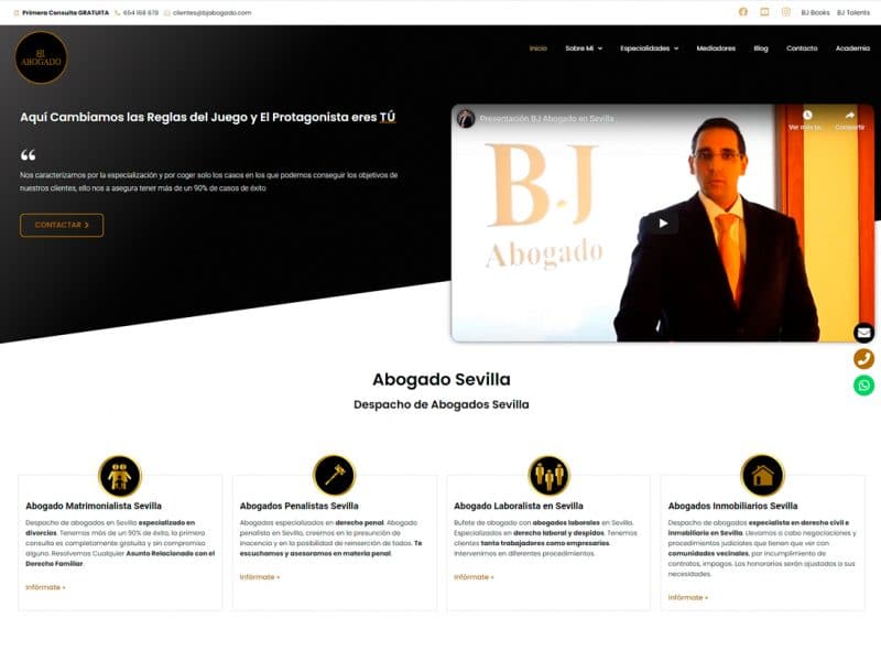 diseño web y posicionamiento web bj abogado